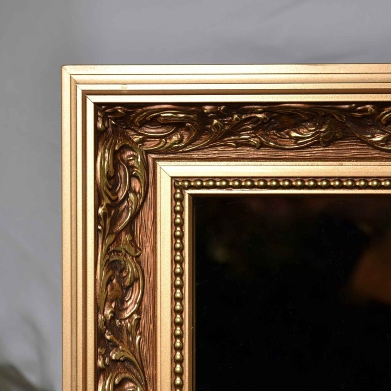 Miroir mural de luxe dans un cadre orné avec panneau vieilli - GUSTAV VINTAGE