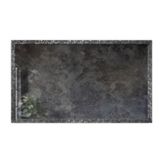 Miroir mural de luxe avec cadre graphite et panneau vieilli - JAN SILVER