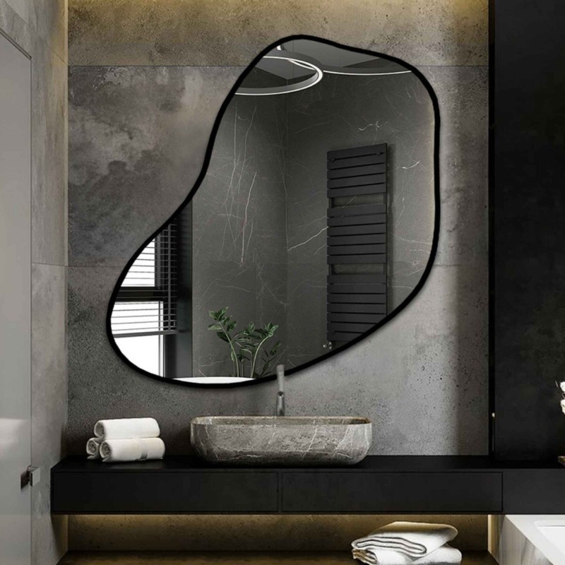 Miroir avec forme organique dans un cadre - KWARC UN CADRE