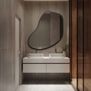 Miroir avec forme organique dans un cadre - KWARC UN CADRE