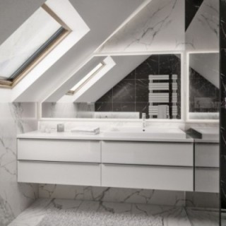 NIDA LED - miroir à pan coupé avec contour sablé