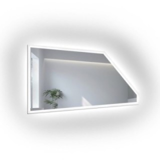 NIDA LED - miroir à pan coupé avec contour sablé