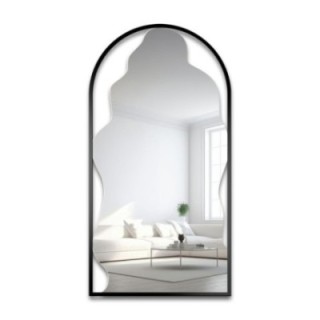 Miroir irrégulier dans un cadre semi-ovale en mdf - ONDRA - couleur du cadre au choix