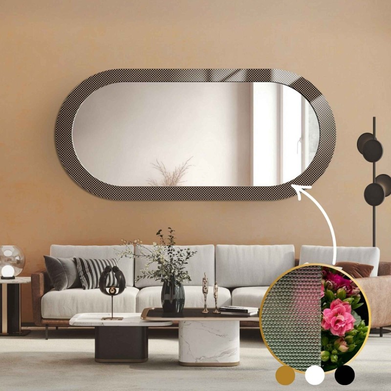 Miroir ovale décoratif sur verre ornemental Master Point - LUXORA ORNATE