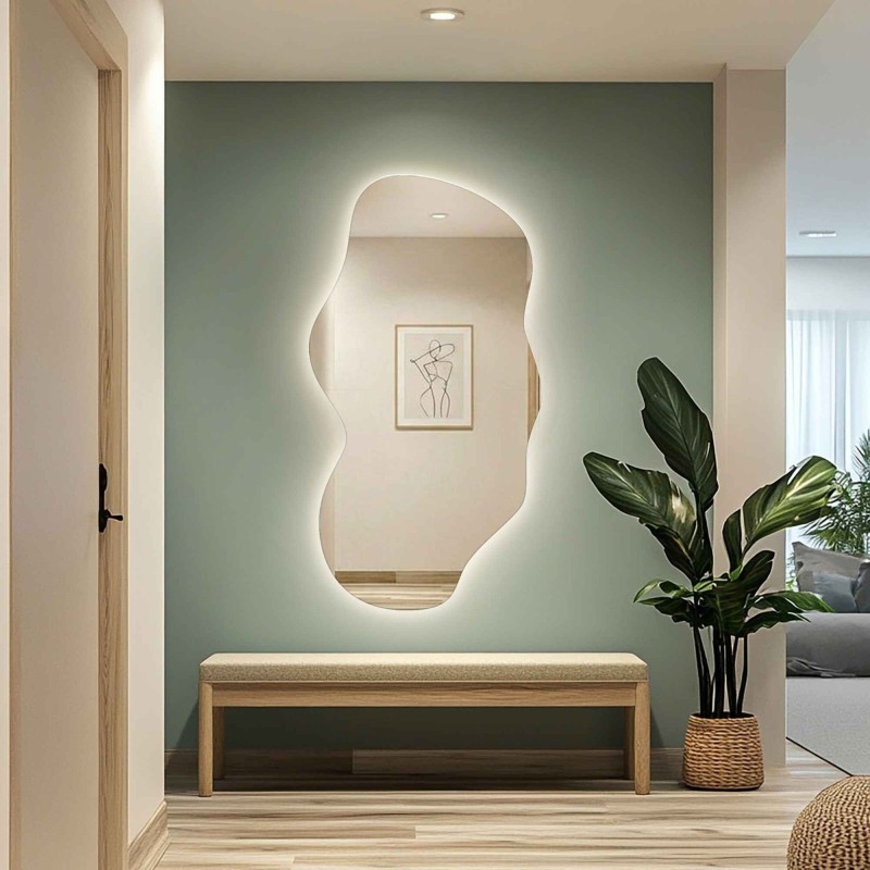 Miroir aux formes organiques avec éclairage intégré - VERALUCE LED