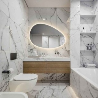 Miroir organique poli avec éclairage - ZYTA LED