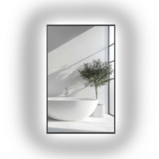 Miroir dans un cadre noir avec éclairage - 1503 LED - couleur du cadre au choix