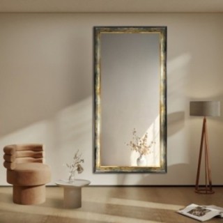 Miroir dans un cadre en bois vert et or - 5401001