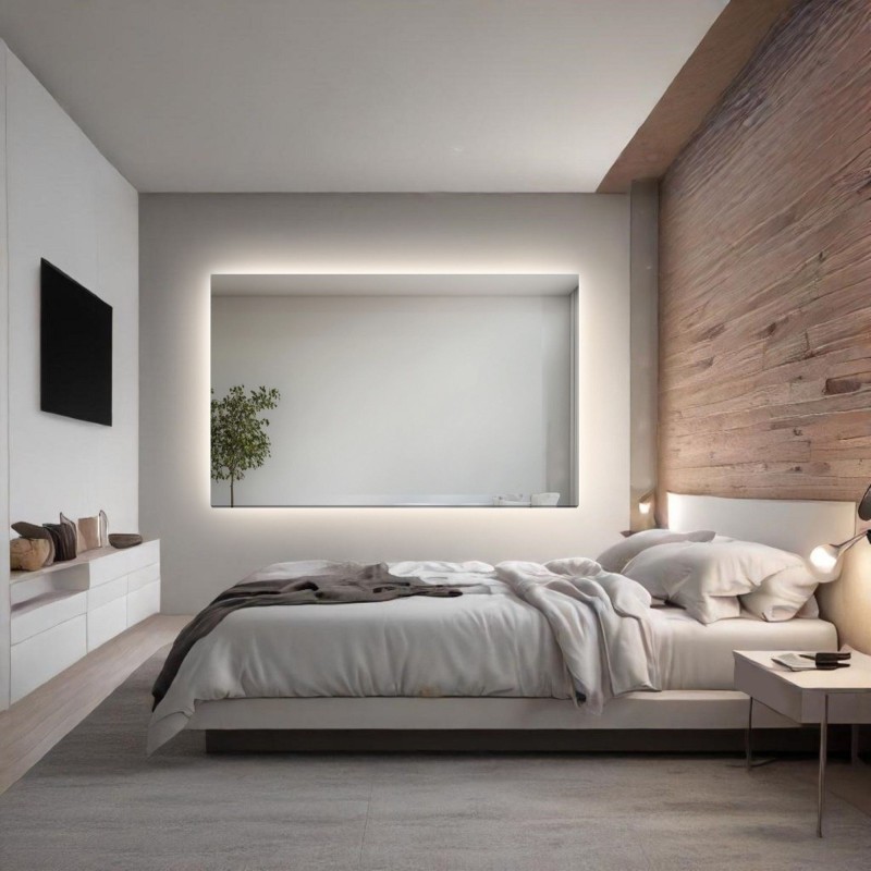 Miroir rectangulaire pour la salle de bains avec éclairage - AGIS LED