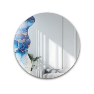 Miroir irrégulier sur marbre bleu rond – MARBLE BLUVERO
