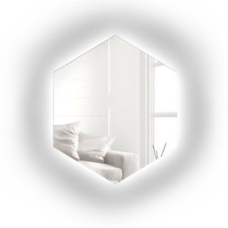 Miroir de forme géométrique avec éclairage - HEXA LED