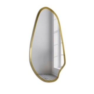 Miroir irrégulier dans un cadre en or brillant - JASPIS SHINE