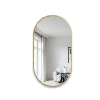Miroir ovale dans un cadre en MDF doré SLIM - OLI - Couleur du cadre au choix