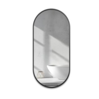 Miroir ovale avec cadre SLIM en MDF noir - OLI - couleur du cadre au choix