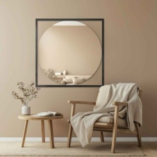 Miroir rond dans un cadre doré - RENA - couleur du cadre au choix