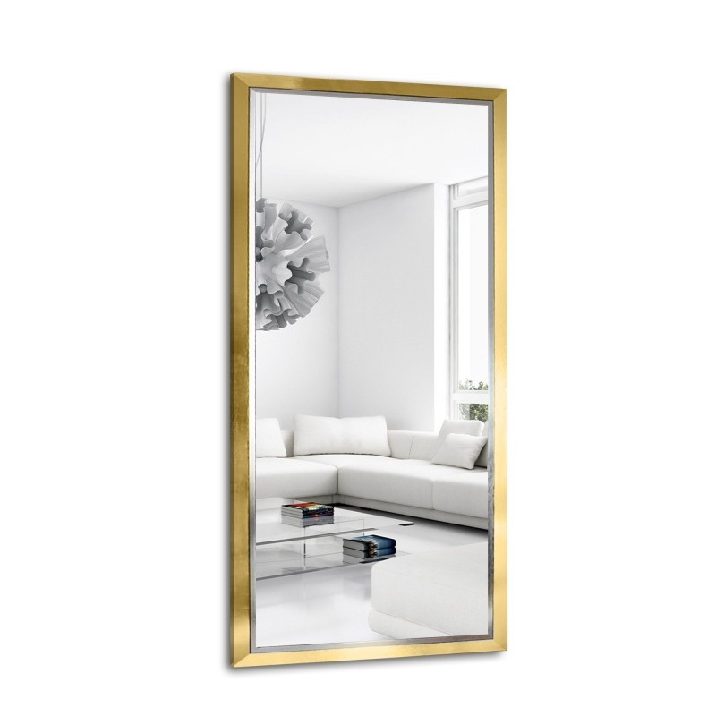 Miroir dans un cadre en bois élégant doré et argenté - 5201011