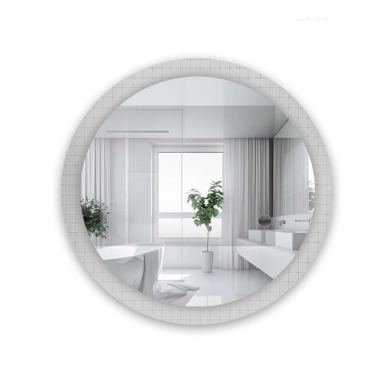 Miroir rond décoratif sur verre ornemental Master Flex - LUXORA FROSTED