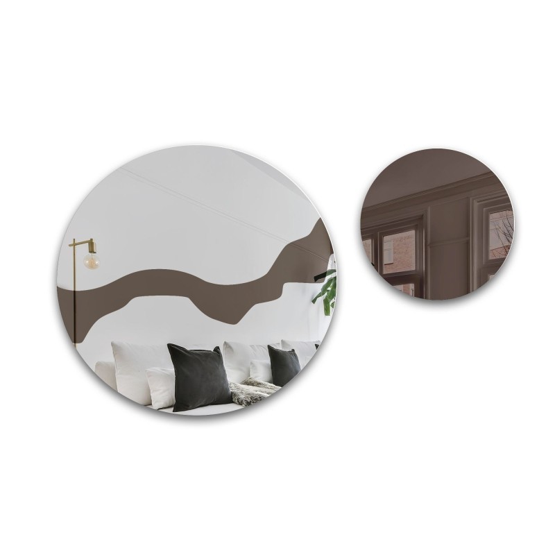 Miroirs ronds sur une plaque de miroir brune – MOCHA NOUGAT