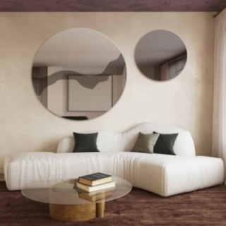 Miroirs ronds sur une plaque de miroir brune – MOCHA NOUGAT