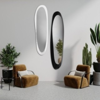 Jeu de deux miroirs en laque de forme irrégulière - SECCO