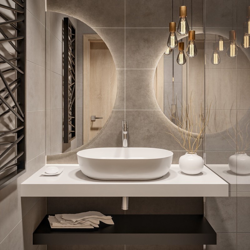 Jeu de miroirs semi-circulaires avec éclairage - ORBITAL LED