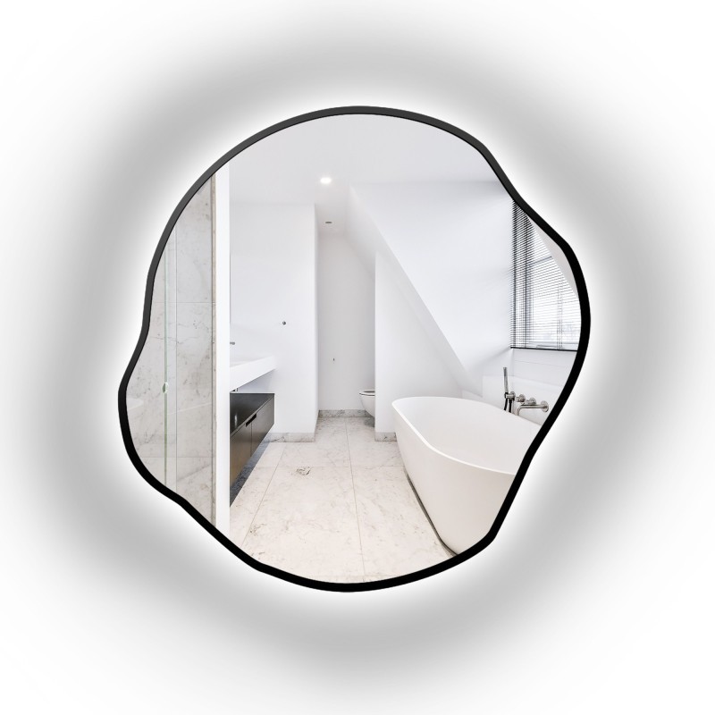 Miroir de forme organique dans un cadre avec éclairage - CYRKON IN LED FRAME