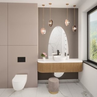 Miroir de salle de bain elliptique en deux parties - ELIPSA