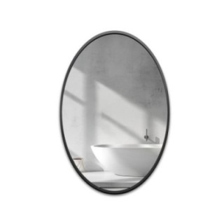 Miroir Ellipse en MDF noir cadre SLIM - ELIZA - couleur du cadre au choix