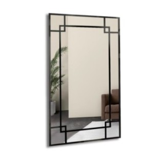 Miroir de style loft à croisillons - GABRIELA -  couleur du cadre au choix