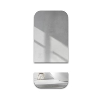 Miroir de salle de bains avec coins arrondis en deux parties - GAJA