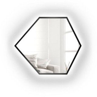 Miroir de forme géométrique dans un cadre avec éclairage - GEOME IN LED FRAME