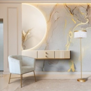 Miroir de salle de bain demi-cercle avec éclairage - HELENA LED