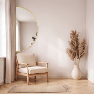 Miroir semi-circulaire avec cadre SLIM en MDF doré - HILDA - couleur du cadre au choix