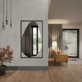 Miroir organique avec cadre MDF noir - HUBERTUS