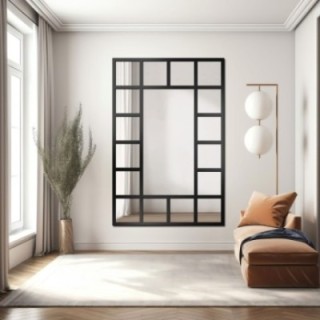 Miroir Loft avec meneaux - ISMENA - couleur du cadre au choix