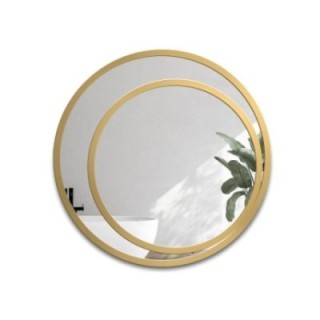 Miroir rond dans un double cadre en mdf - JASMIN