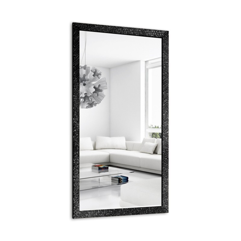 Miroir glamour dans un cadre noir luxueux à finition haute brillance - 8002001