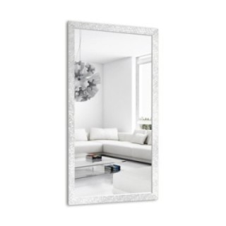 Miroir glamour dans un cadre luxueux blanc à finition haute brillance - 8002004