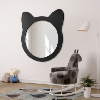 Miroir mural décoratif pour enfant dans un cadre en mdf - CHATON