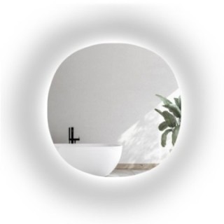 Miroir de salle de bain arrondi irrégulier avec éclairage - LAOS LED