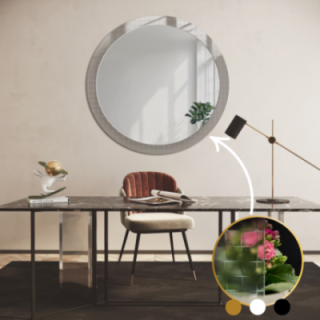 Miroir rond décoratif sur verre ornemental Master Flex - LUXORA FROSTED