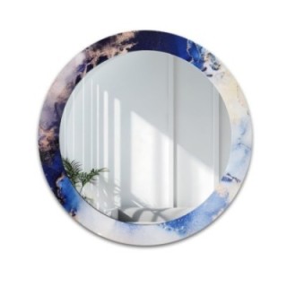 Miroir rond sur marbre bleu – MARBLE IRIS