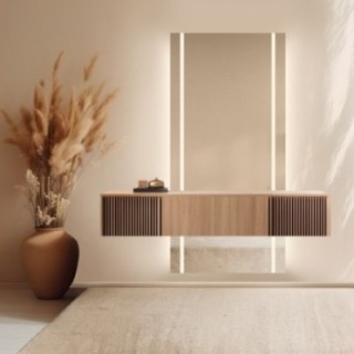 Miroir rectangulaire en deux parties avec éclairage - MERY LED