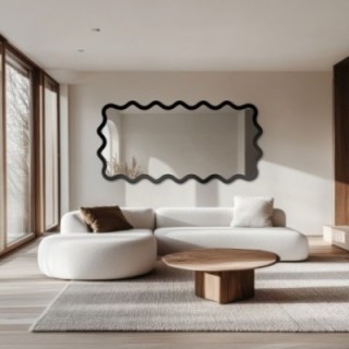 Miroir rectangulaire dans un cadre MDF ondulé – AQUARELLE MARELLA