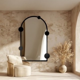 Miroir semi-ovale avec roulettes sur cadre mdf - ARCULA - couleur du cadre au choix