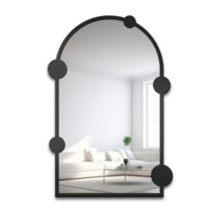 Miroir semi-ovale avec roulettes sur cadre mdf - ARCULA - couleur du cadre au choix