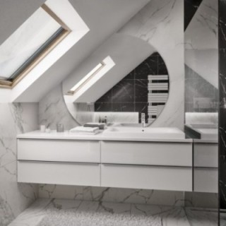 Miroir rond sous pente avec côtés biseautés – OLGA