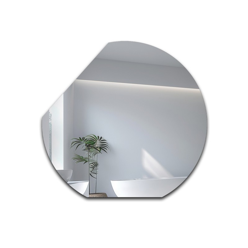 Miroir rond sous pente avec côtés biseautés – OLGA