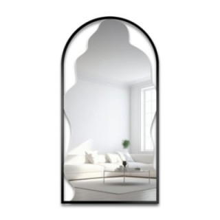 Miroir irrégulier dans un cadre semi-ovale en mdf - ONDRA - couleur du cadre au choix