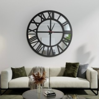 Horloge murale Loft miroir - ORES - couleur du cadre au choix